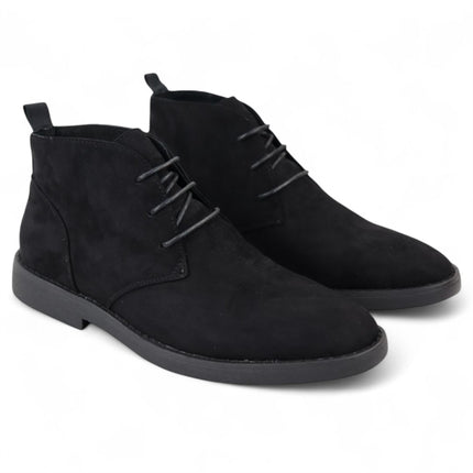Men's Black Premium Desert Style Suede Chukka Boots