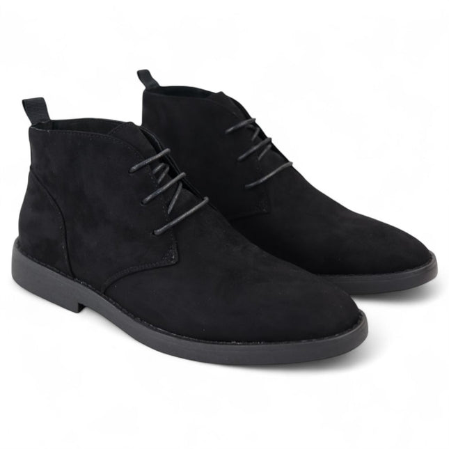 Men's Black Premium Desert Style Suede Chukka Boots