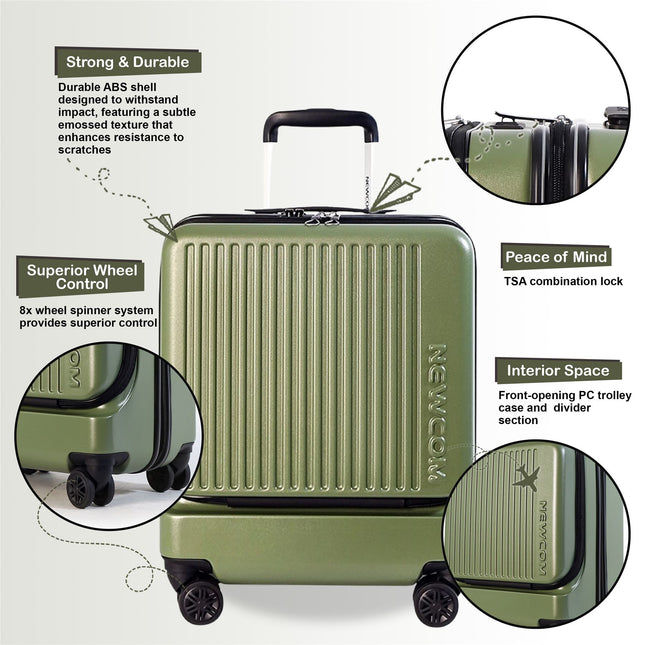 Durable EasyJet Ryanair 39 x 26 x 51.5 cm Front Open Cabin Luggage Travel Suitcase