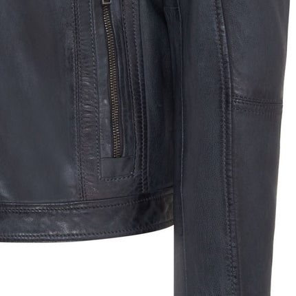 Men's Vintage Classic Short Soft Leather Biker Jacket