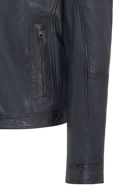 Men's Vintage Classic Short Soft Leather Biker Jacket