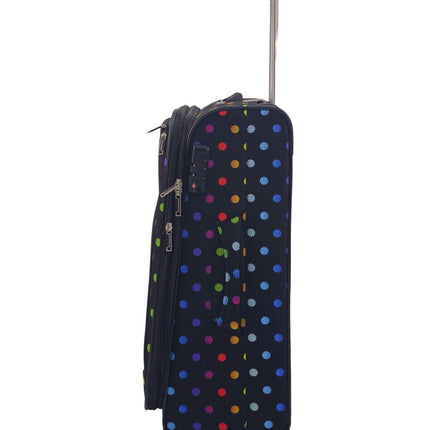 Lightweight Print Suitcases 8 Wheel Luggage Travel Soft Bags Set