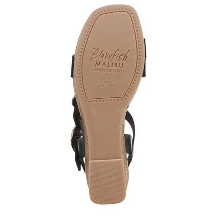 Blowfish Malibu Womens Black Wedge Strappy Espadrille Heel Sandals - Ali