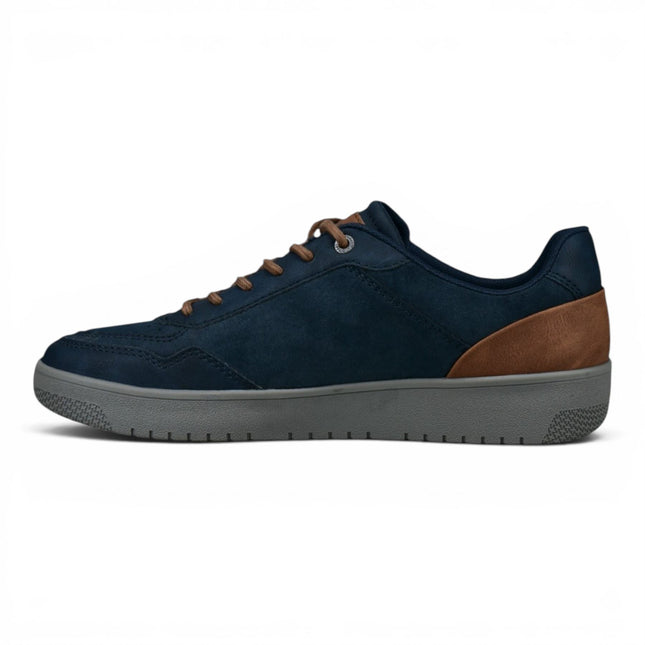 Bugatti Men's Navy Blue Leather Fashion Comfort Trainer Shoes - Llopart