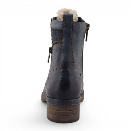 Mustang Women's Navy Warm Winter Lace-Up Ankle Boots - M0072014