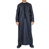 Men's Black Thobe Emirati Islamic Jubba Robe Eid Tassel Regular Fit