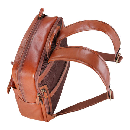 Genuine Leather Tan Vintage Laptop Backpack Travel Bag - Cove