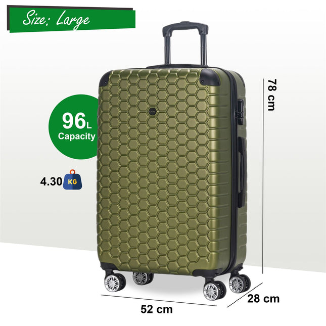 Hard Shell ABS 8 Wheel Luggage Travel Cabin Holiday Bags Suitcase Set
