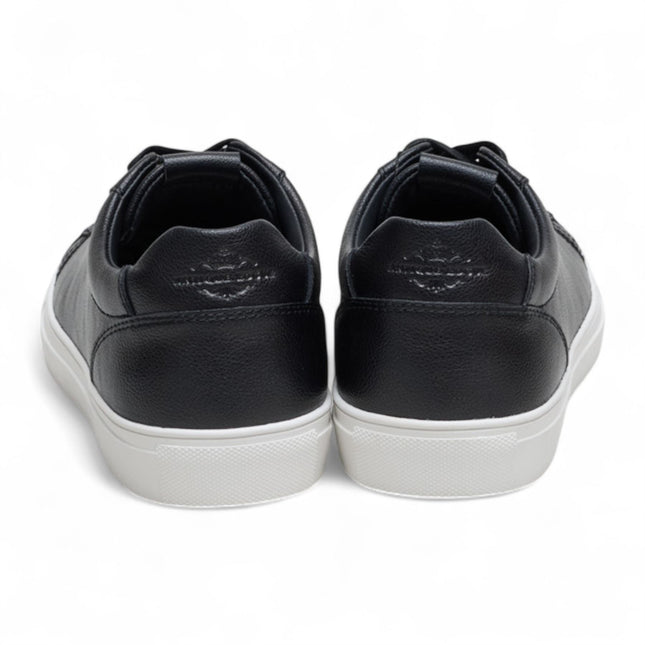 Antique Rogue Men’s Black Leather Trainer Sneaker Shoes - Gibbs