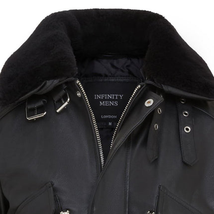Men's Air Force A2 USAF Black Aviator Bomber Leather Cowhide Jacket