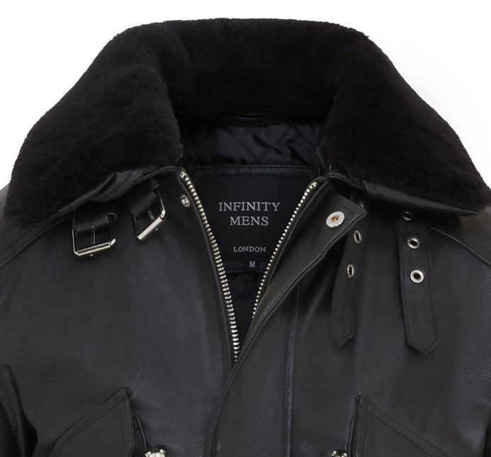Men's Air Force A2 USAF Black Aviator Bomber Leather Cowhide Jacket