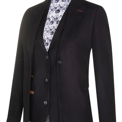 Womens 1920s Black Wool Classic Retro Vintage Blazer