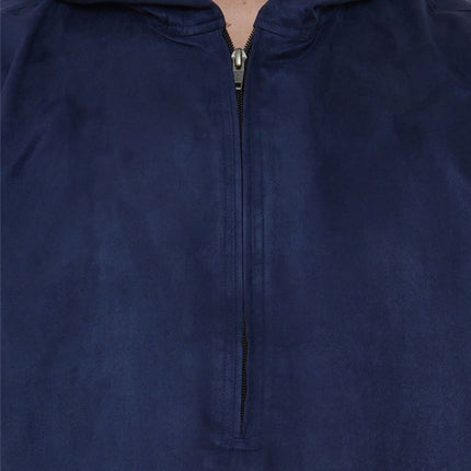 Men's Hooded Eid Navy Blue Moroccan Jubba Robe Ramadan Eid Thobe - HM12