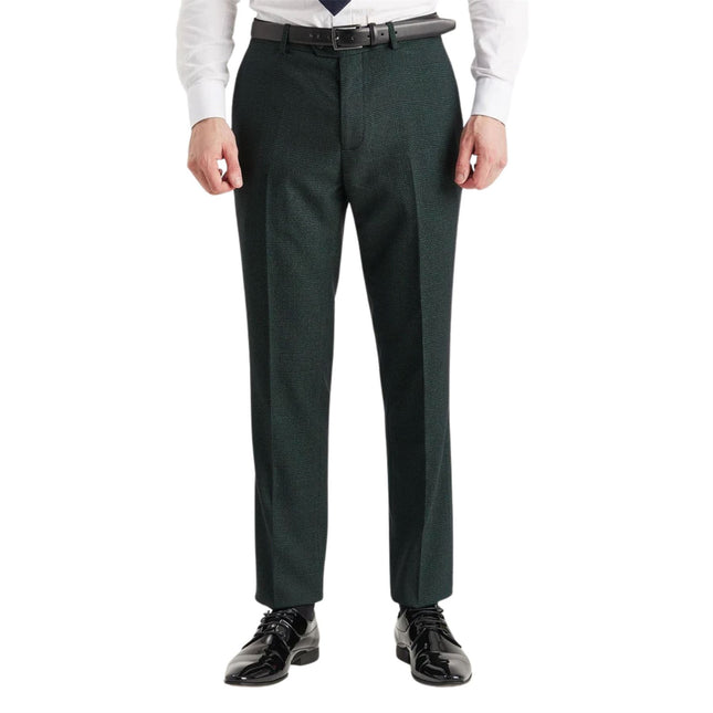 Men's Green Suit Trouser Prince Of Wales Formal Trouser