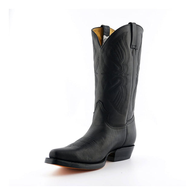 Grinders Mens Black Cowboy Leather Boots - Louisiana