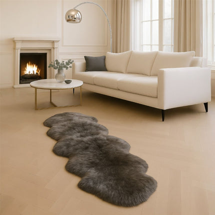 Genuine Sheepskin Mushroom Double Natural Fluffy Silky Soft Real Wool Rug
