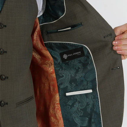 Men's 3 Piece Sage Summer Wedding Tailored Fit Suit
