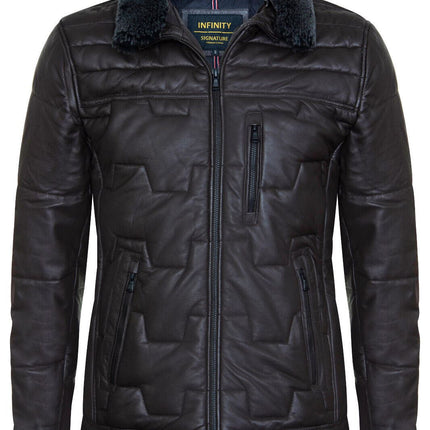 Men's Leather Quilted Biker Jacket - Guayaquil