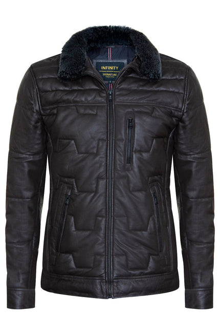 Men's Leather Quilted Biker Jacket - Guayaquil