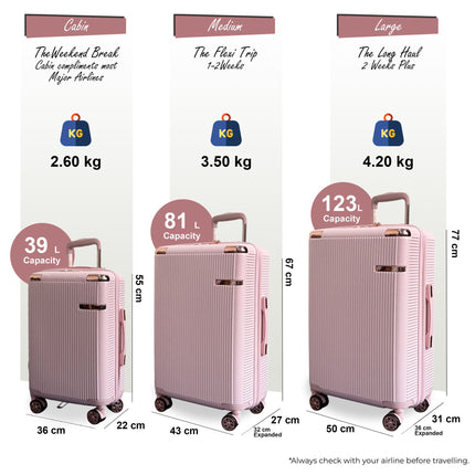 Expandable Hard Shell 8 Wheels Luggage Travel Cabin Suitcase Set