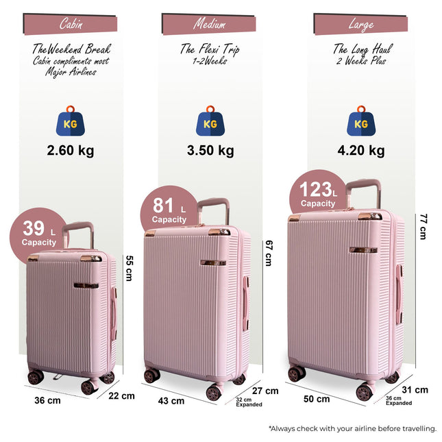 Expandable Hard Shell 8 Wheels Luggage Travel Cabin Suitcase Set