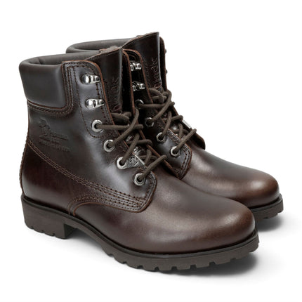Panama Jack Women's Brown Leather Warm Lace-Up Boots - PJ-03-IGLOO-B62