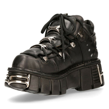 New Rock Black Gothic Ankle Boots - 106-S1