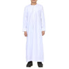 Boy's Kids White Thobe Emirati Jubba Islamic Clothing Kaftan Eid String Tassel