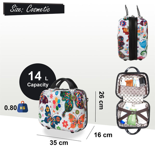Hard Shell Printed Dual 4 Wheel Luggage Suitcase