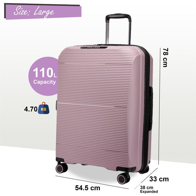 Expandable Hard Shell PP 8 Wheel Luggage Travel Cabin Holiday Bags Suitcase Set