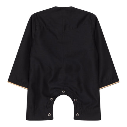 Baby Boys Omani Eid Black Thobe  Saudi Emirati Jubba Robe Romper