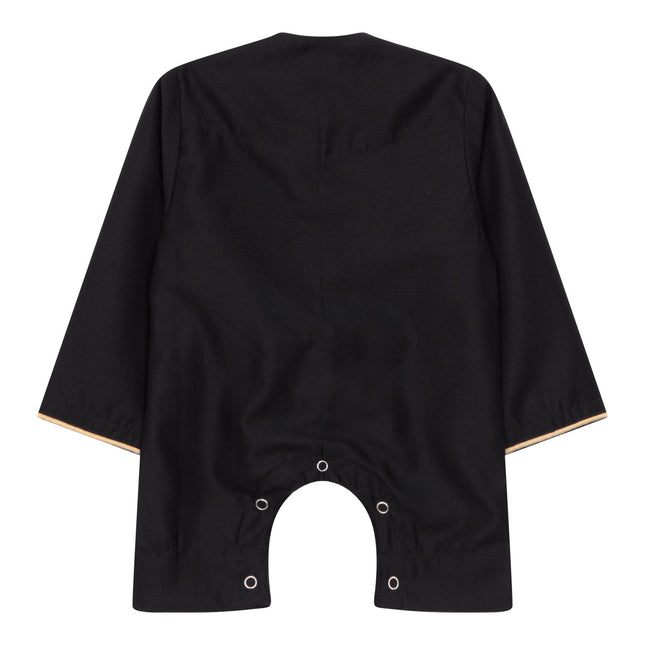 Baby Boys Omani Eid Black Thobe  Saudi Emirati Jubba Robe Romper