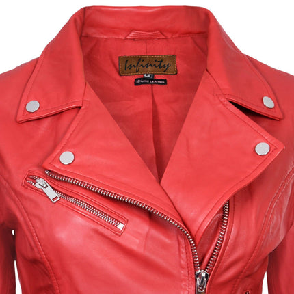 Womens Leather Classic Biker Brando Jacket-Baku