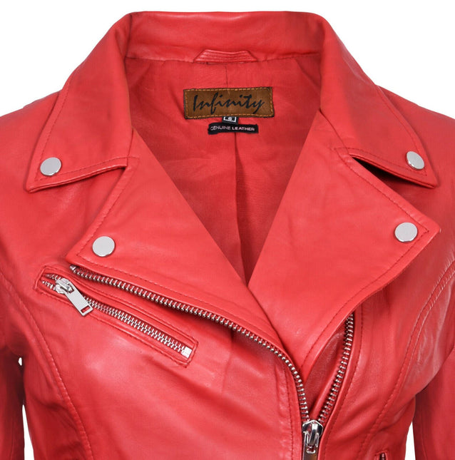 Womens Leather Classic Biker Brando Jacket-Baku
