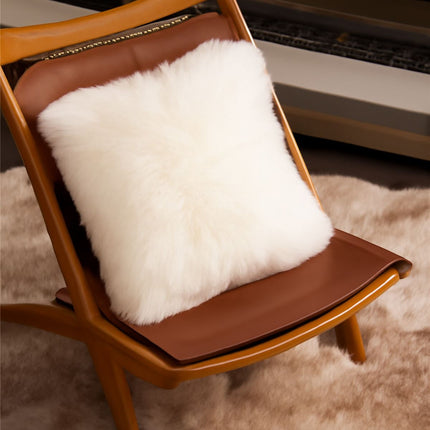 Genuine Sheepskin Ivory  40x40cm Real Wool Single Sided Cushion