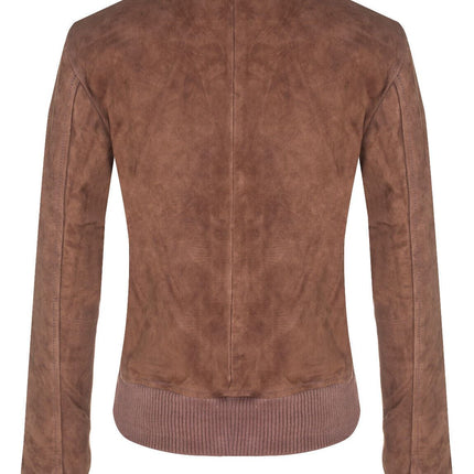 Womens MA-1 Suede Bomber Jacket-Arnhem