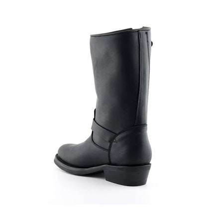 Grinders Unisex Black Smooth Sole Western Leather Boots - Rebel