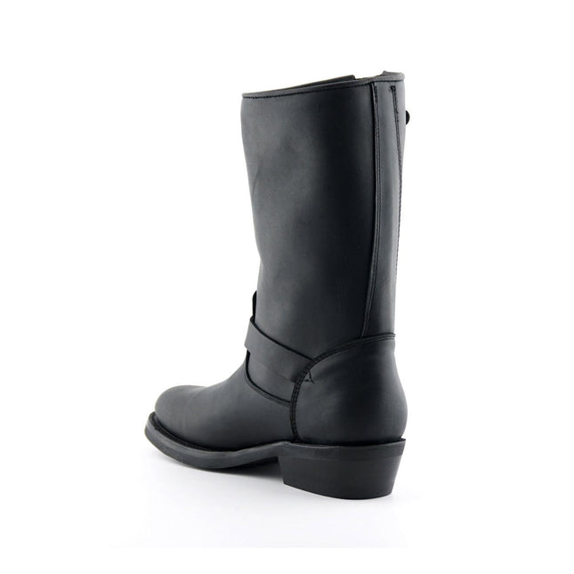 Grinders Unisex Black Smooth Sole Western Leather Boots - Rebel