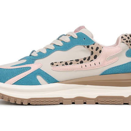 Blowfish Malibu Womens Pink Blue Retro Lace-Up Sneakers -Leo