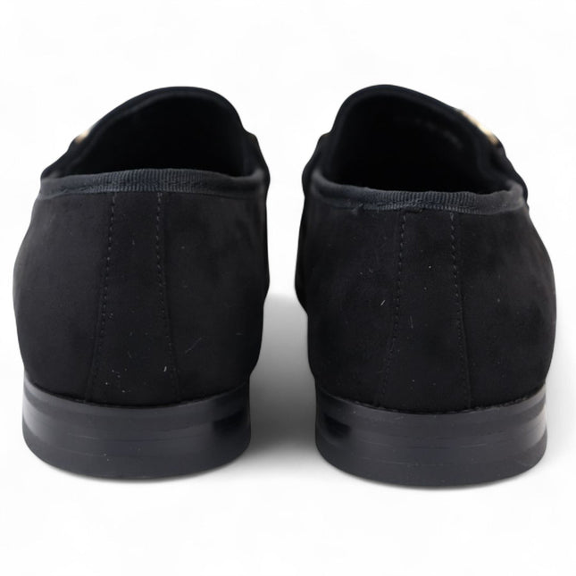Men's Black Suede Moccasin Leather Lined Loafers