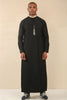 Men's Black Thobe Arab Saudi Emirati Islamic Clothing Jubba Robe