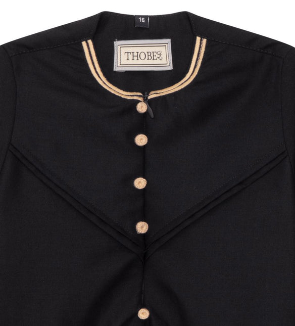 Baby Boys Omani Eid Black Thobe  Saudi Emirati Jubba Robe Romper