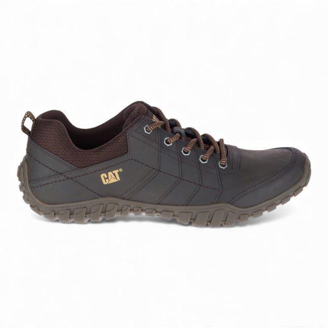 CAT Caterpillar Mens Brown Leather Hiking Boots Walking Trainers - Instruct