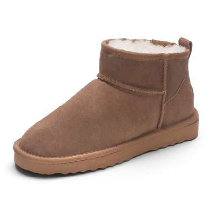 Women's Chestnut Tan Genuine Sheepskin Real Fur Winter Ankle Boots - Sable