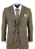 Mens 3 Piece Brown Tweed Check Vintage Retro Suit