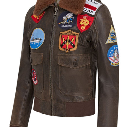 Women's A2 Top Gun Leather Bomber Jacket-Sunbury
