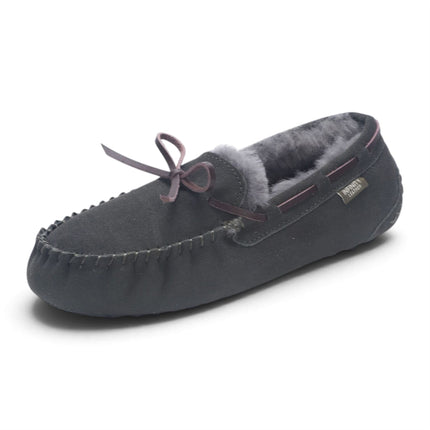 Women's Olive Green Genuine Sheepskin Moccasin Winter Slippers - Aspen