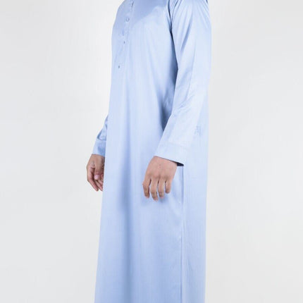 Men's Grey Thobe Robe Satin Emirati Islamic Jubba Eid Regular Fit