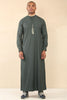 Men's Green Thobe Arab Saudi Emirati Islamic Clothing Jubba Robe