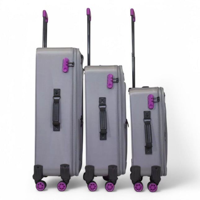 Lightweight Soft Shell 8 Wheels Luggage Travel Cabin Holiday Bags Suitcase Set